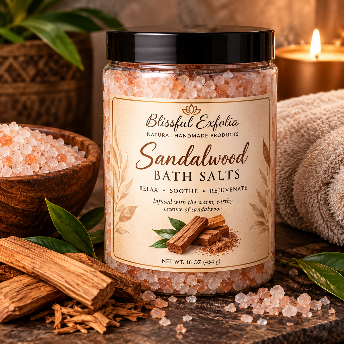 Midnight Sandal Fizzy Bath Salts